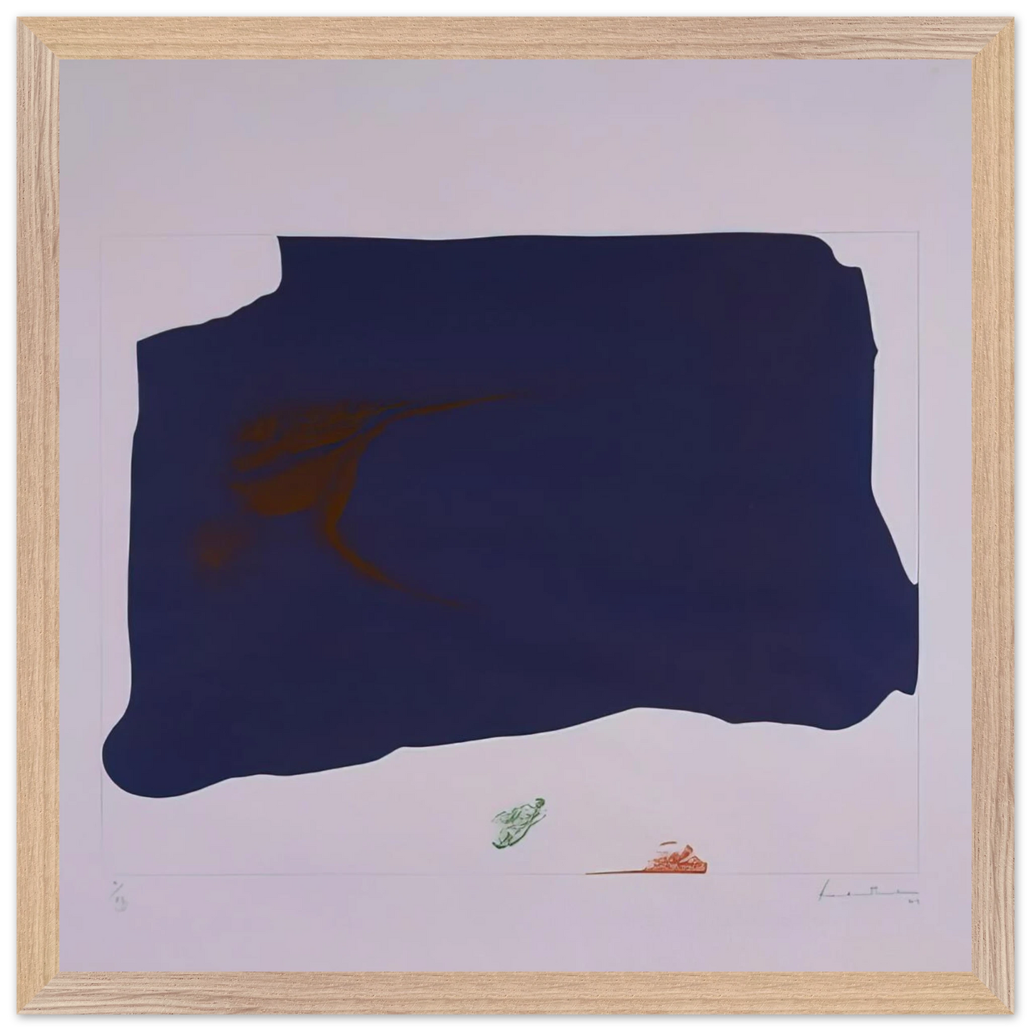 Helen Frankenthaler - Variation II on Mauve Corner - 1969 Wall art - 40x40 cm / 16x16 inches - Fine Art Poster-canvas - -