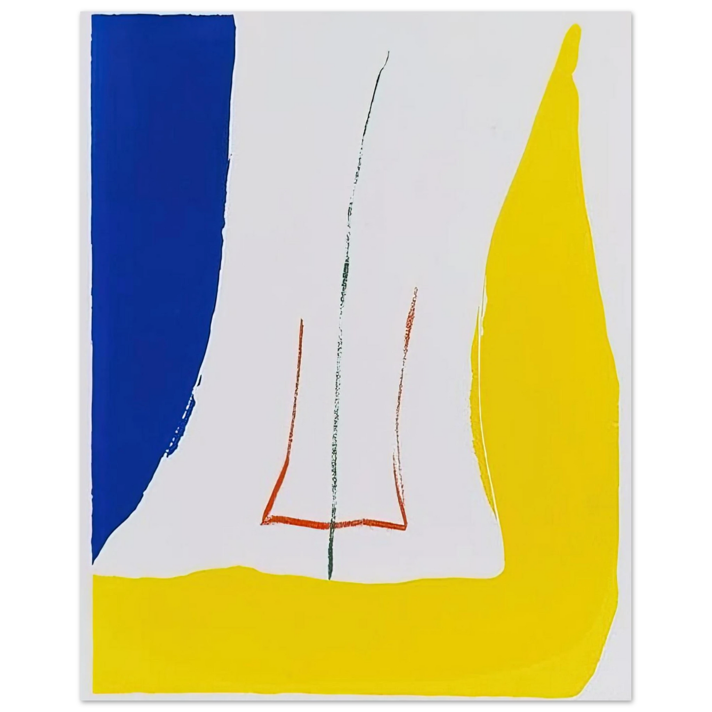 Helen Frankenthaler - Sun Corner - 1968 Wall art - 13x18 cm / 5x7 inches - Premium Wooden Framed Poster With Fine Art Paper-canvas - Black frame