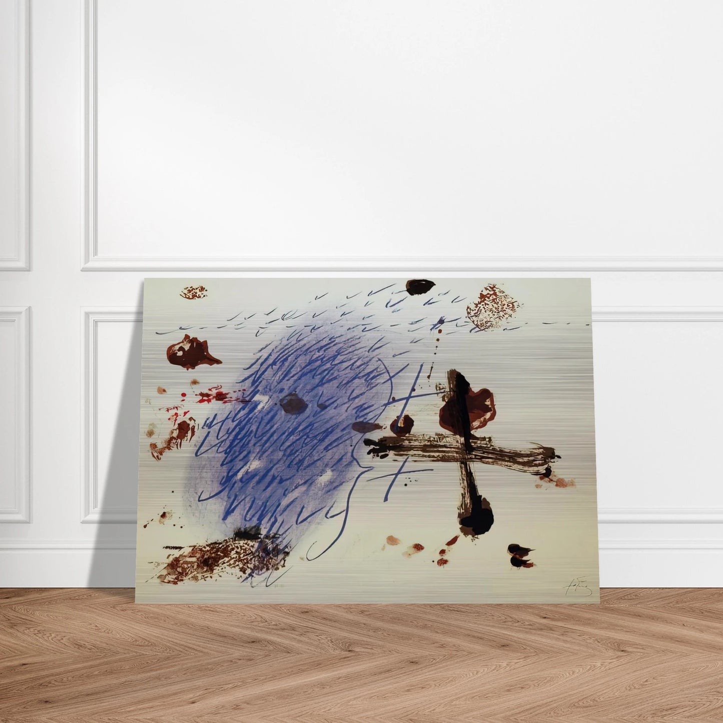 BAN DE LOO COLOGNE 1972 - Antoni Tapies Brushed Aluminum Print - 70x100 cm / 28x40 inches | Antoni Tapies Aluminum Print | Antoni Tapies Prints
