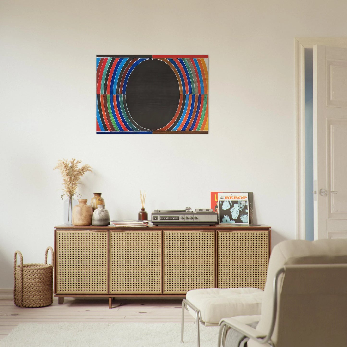Composition V - Abstract Art - S. H. Raza Brushed Aluminum Print - 70x100 cm / 28x40 inches | S. H. Raza Aluminum Print | S. H. Raza Prints