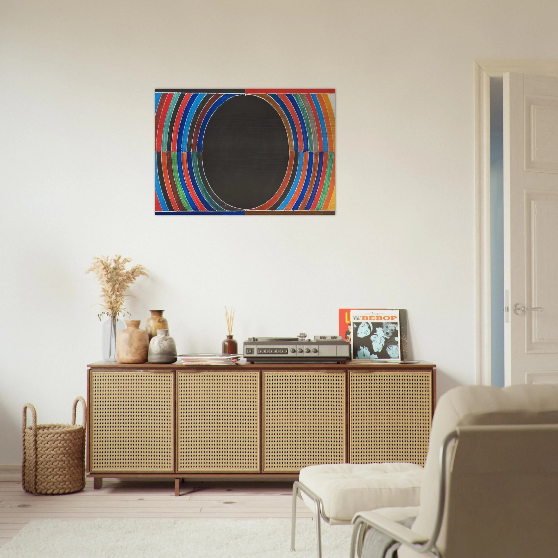Composition V - Abstract Art - S. H. Raza Brushed Aluminum Print - 70x100 cm / 28x40 inches | S. H. Raza Aluminum Print | S. H. Raza Prints