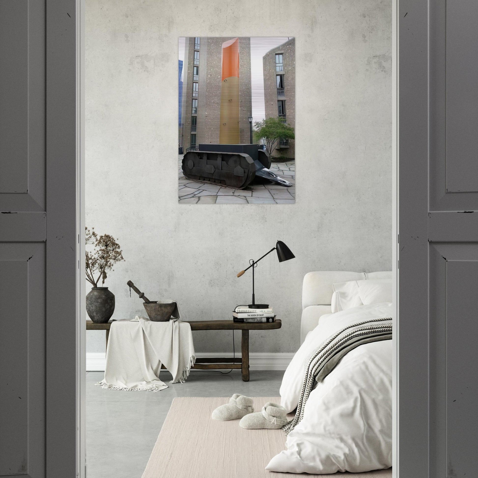 LIPSTICK ASCENDING ON CATERPILLAR TRACKS 1969 - Claes Oldenburg Brushed Aluminum Print - 70x100 cm / 28x40 inches | Claes Oldenburg Aluminum Print | Claes Oldenburg Prints