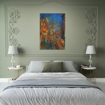 Leicester Square at Night - claude monet Brushed Aluminum Print - 70x100 cm / 28x40 inches | claude monet Aluminum Print | claude monet Prints