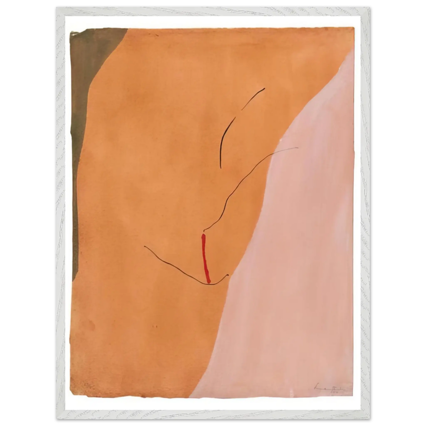 Helen Frankenthaler - Sanguine Mood - 1971 Wall art - A3 (29.7 x 42  cm) - Premium Wooden Framed Poster With Fine Art Paper - White frame