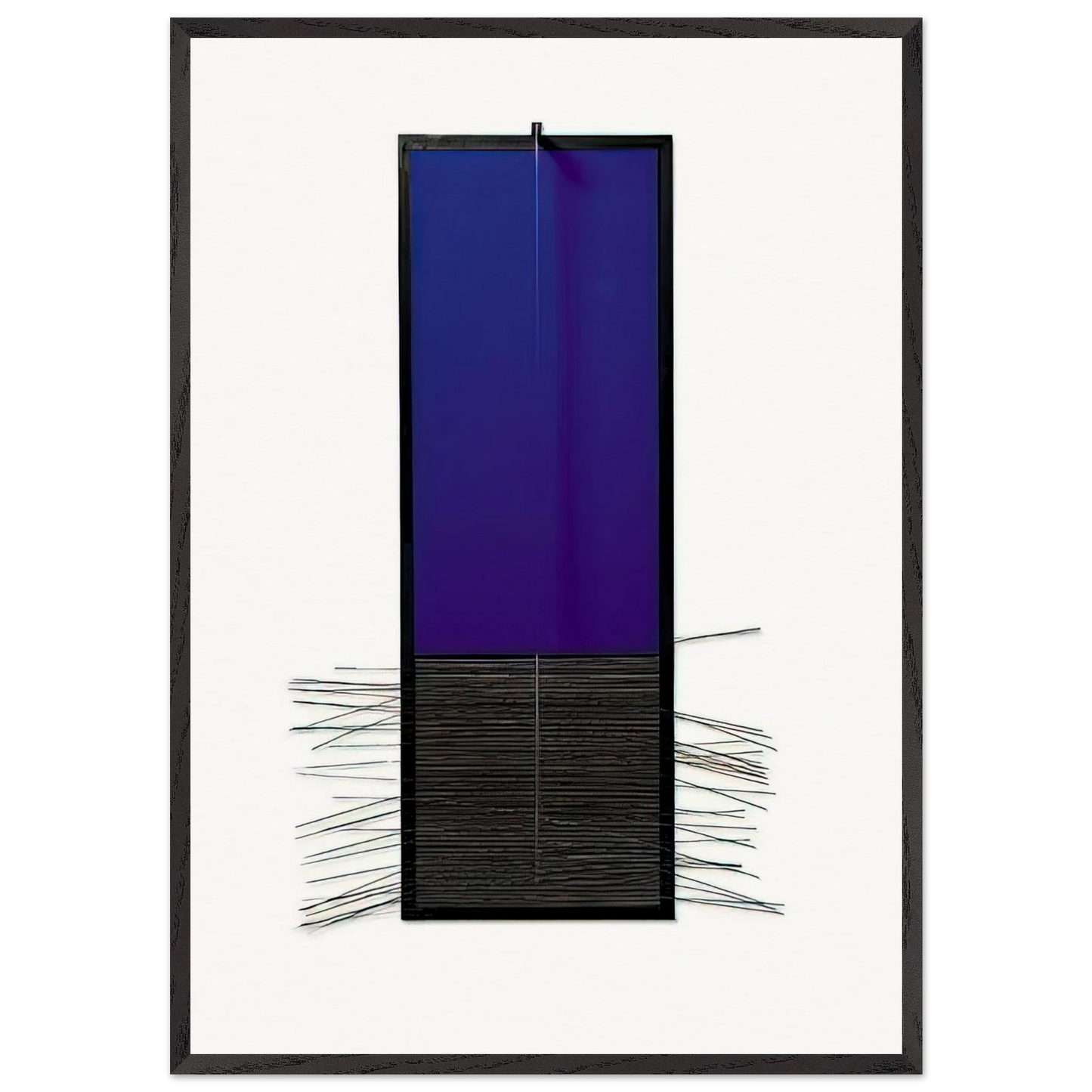 BLEU VERTICAL - Jesus Rafael Soto 70x100 cm / 28x40 inches Framed Art Print – Black Wooden Frame