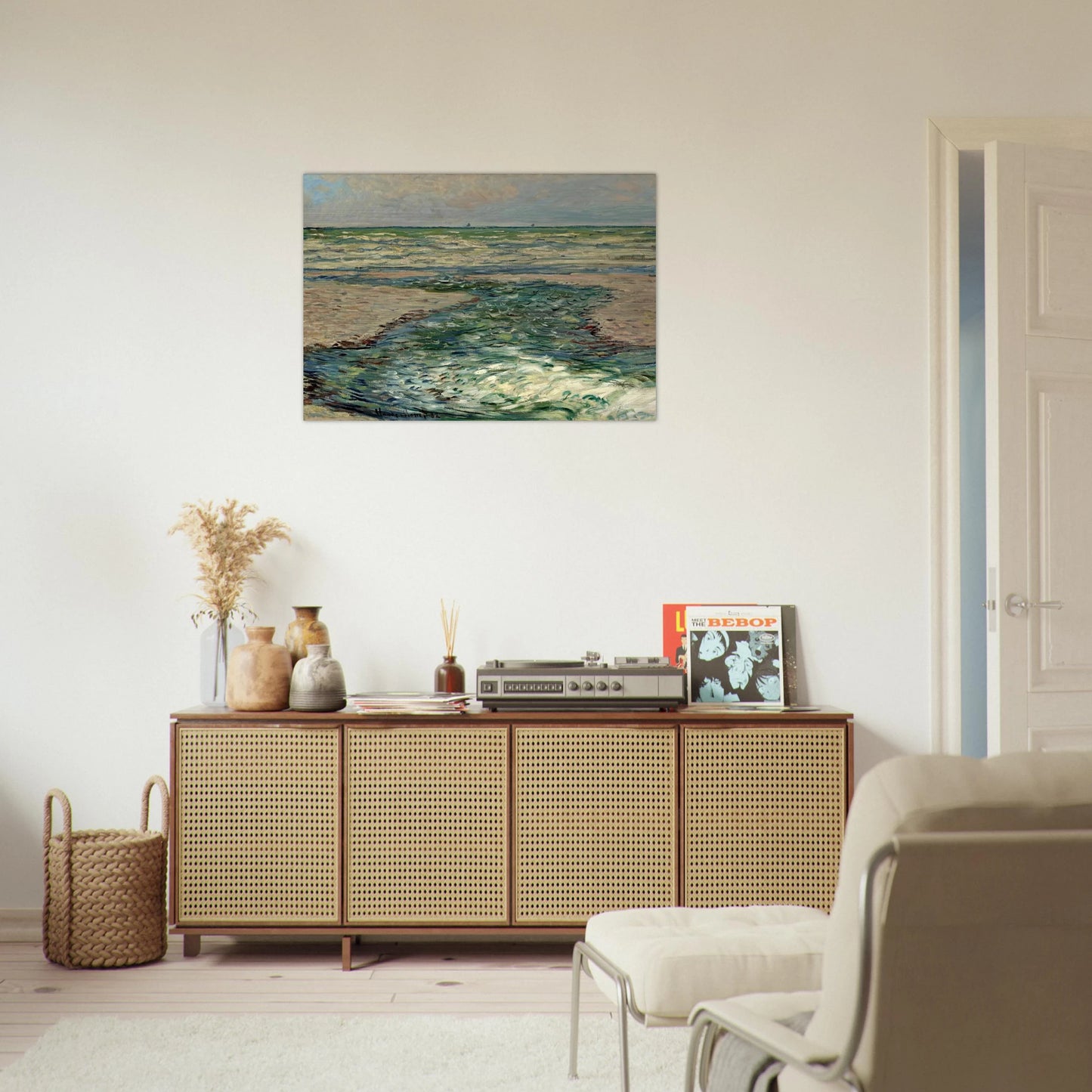 The Seacoast of Pourville, Low Tide - claude monet Brushed Aluminum Print - 70x100 cm / 28x40 inches | claude monet Aluminum Print | claude monet Prints