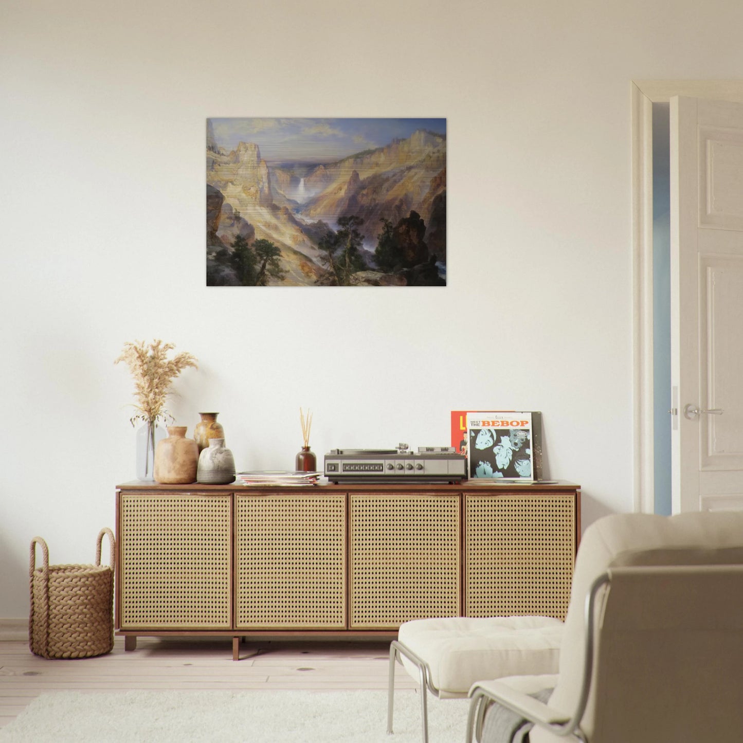 Grand Canyon of the Yellowstone, Wyoming - Thomas Moran Brushed Aluminum Print - 70x100 cm / 28x40 inches | Thomas Moran Aluminum Print | Thomas Moran Prints