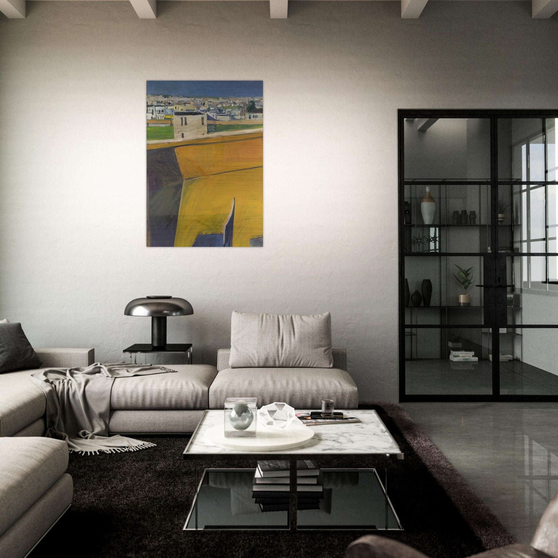 Yellow Porch - Richard Diebenkorn Brushed Aluminum Print - 70x100 cm / 28x40 inches | Richard Diebenkorn Aluminum Print | Richard Diebenkorn Prints