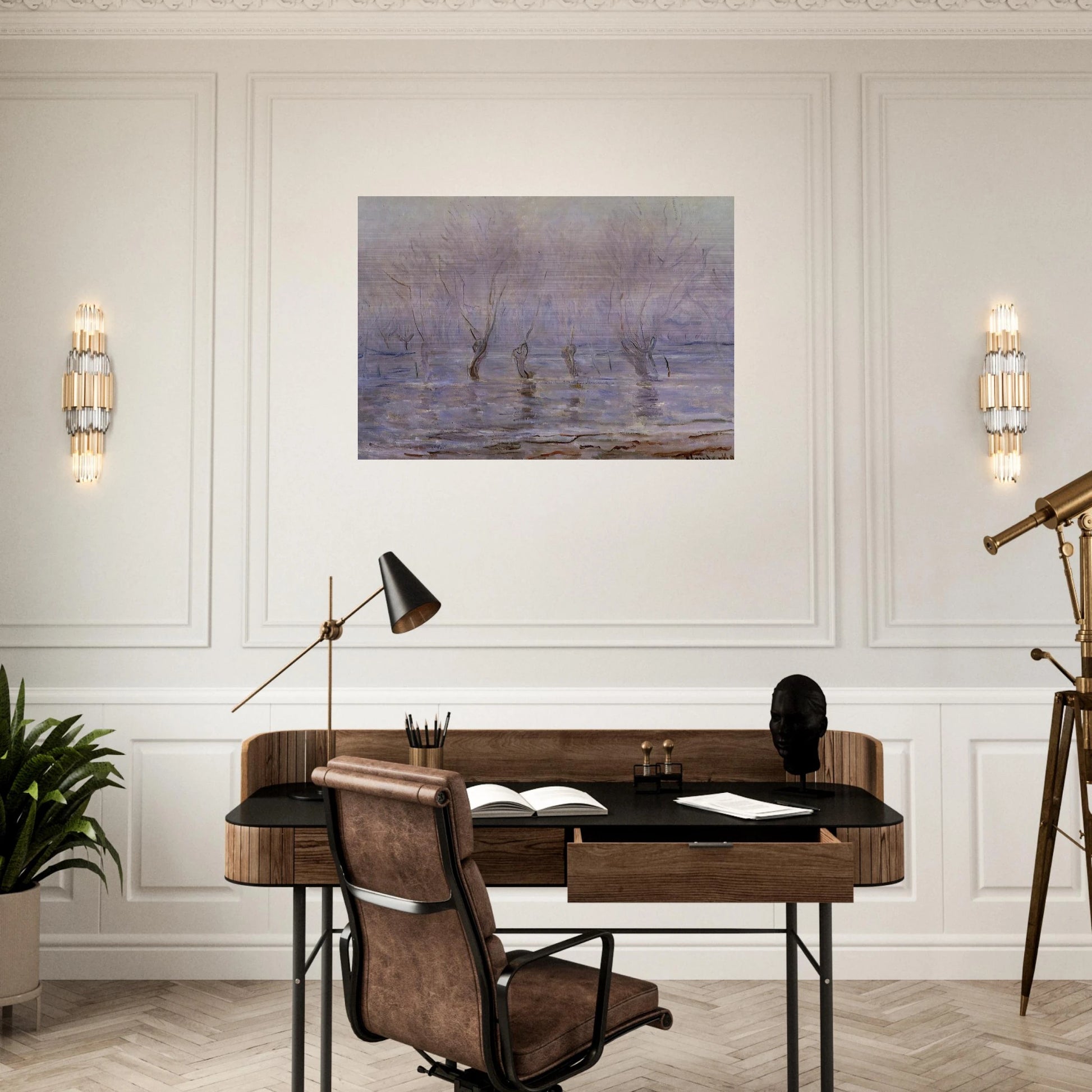Flood at Giverny - claude monet Brushed Aluminum Print - 70x100 cm / 28x40 inches | claude monet Aluminum Print | claude monet Prints