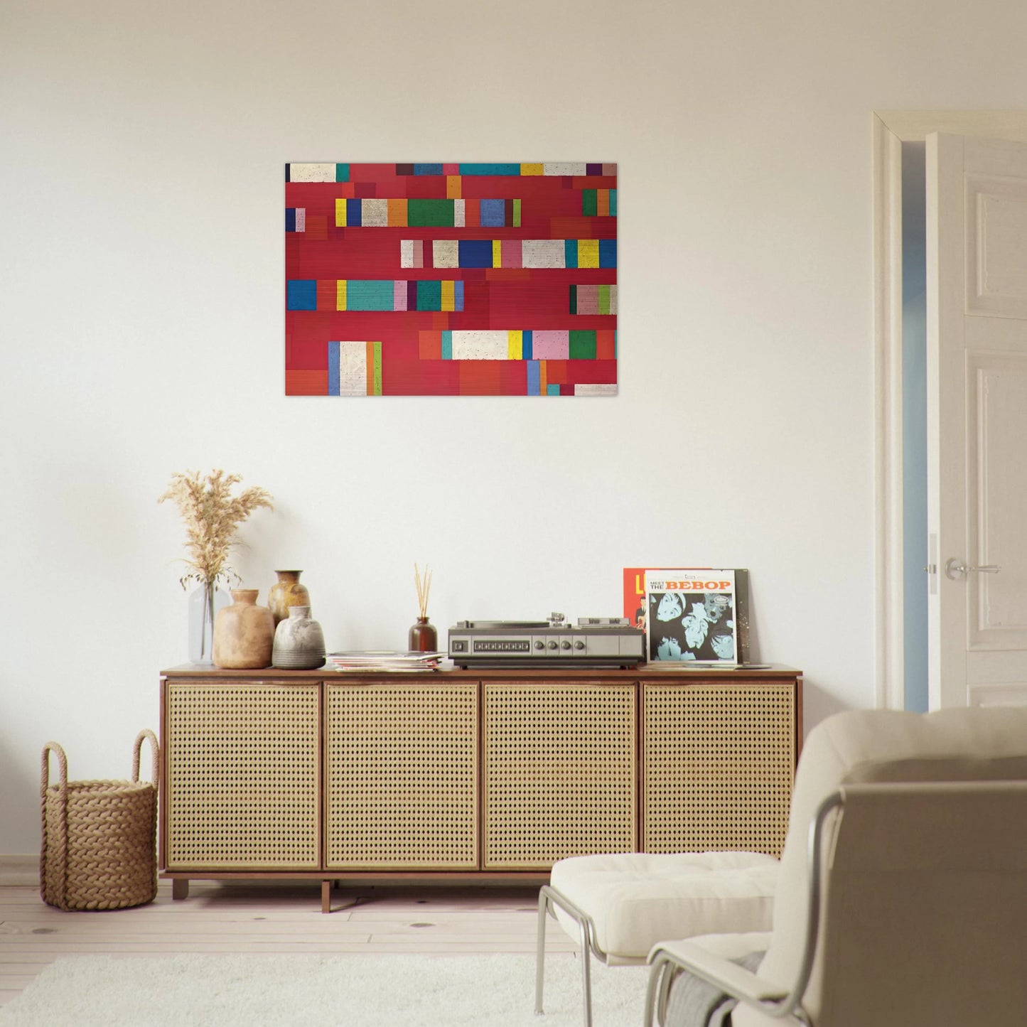 Rosso Perugino - 1979 - Piero Dorazio Brushed Aluminum Print - 70x100 cm / 28x40 inches | Piero Dorazio Aluminum Print | Piero Dorazio Prints