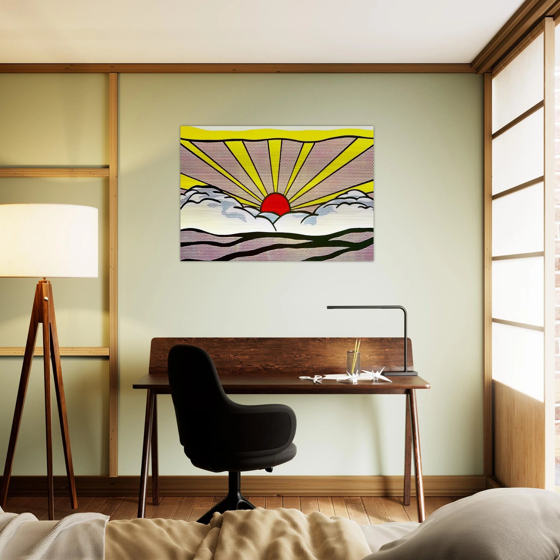 SUNRISE 1965 - Roy Lichtenstein Brushed Aluminum Print - 70x100 cm / 28x40 inches | Roy Lichtenstein Aluminum Print | Roy Lichtenstein Prints