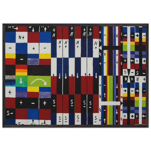A World in Itself - 1961 - Alfred Jensen 70x100 cm / 28x40 inches Framed Art Print – Black Wooden Frame