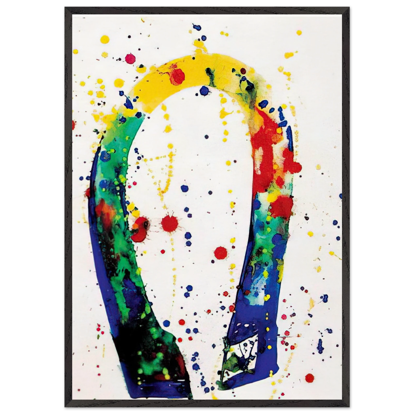 Sculpture Drawing Toyko  SF65-018  - Sam Francis 70x100 cm / 28x40 inches Framed Art Print – Black Wooden Frame