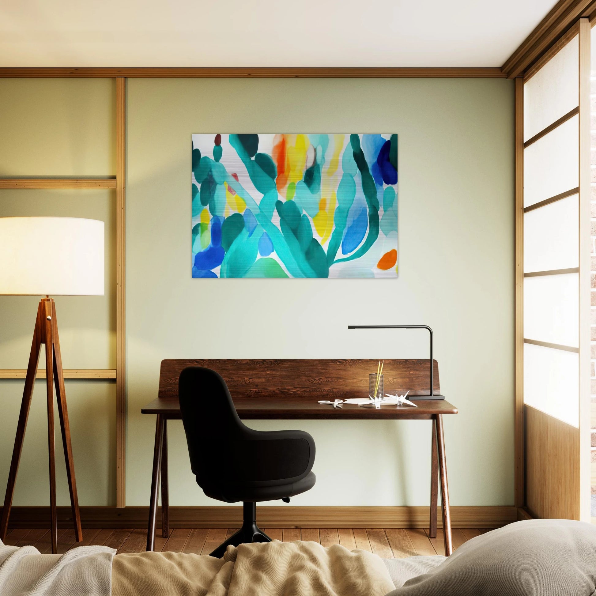 Green Swing - Alice Baber Brushed Aluminum Print - 70x100 cm / 28x40 inches | Alice Baber Aluminum Print | Alice Baber Prints
