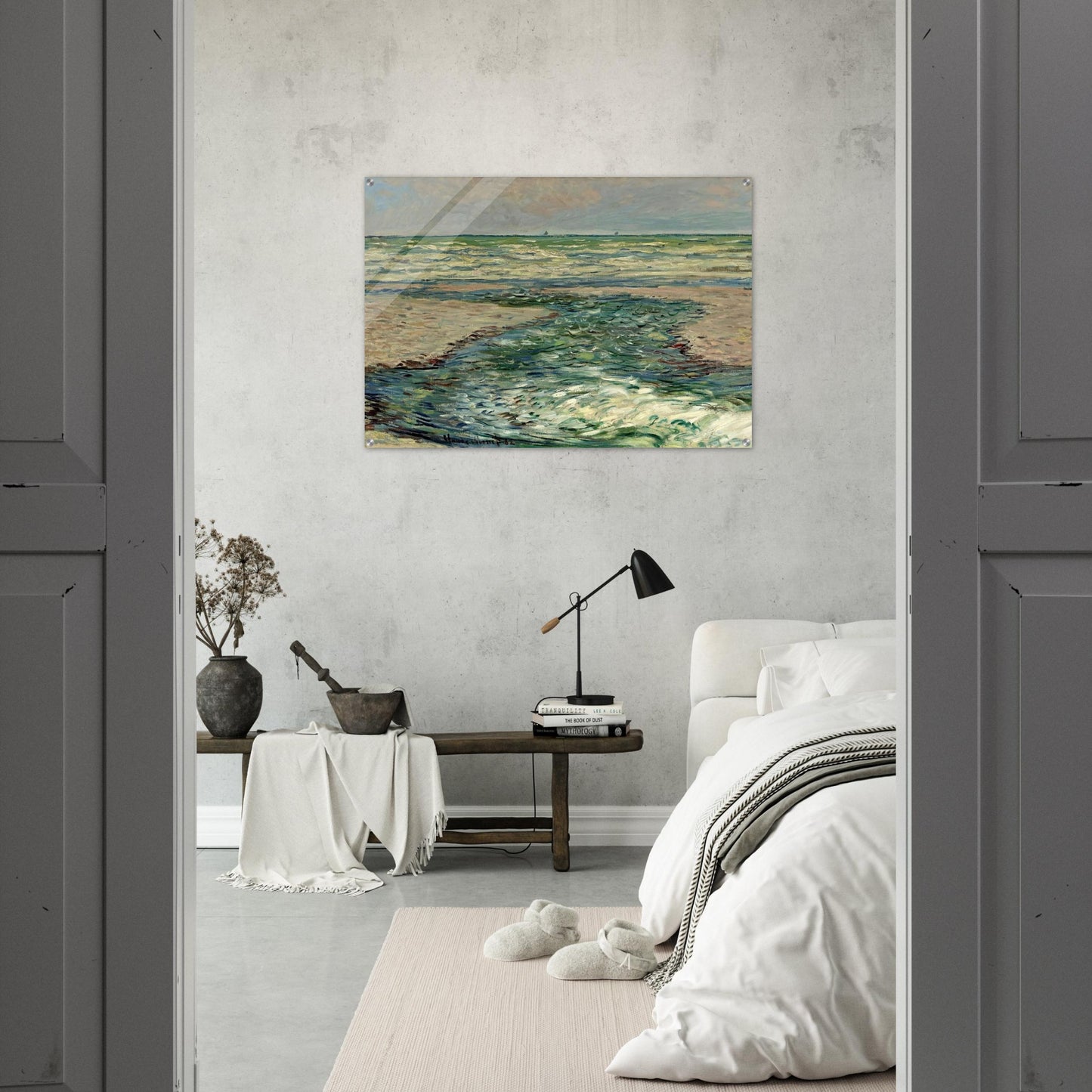 The Seacoast of Pourville, Low Tide - claude monet Acrylic Print - 70x100 cm / 28x40″ inches | claude monet Wall Art | claude monet Prints