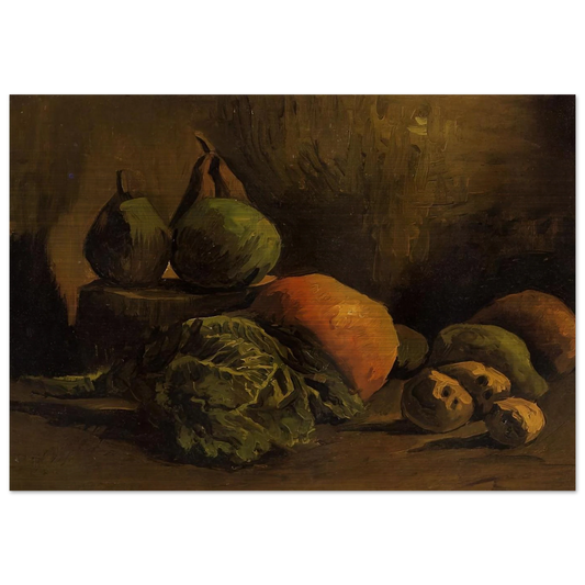 Still Life with Vegetables and Fruit - Vincent van Gogh Brushed Aluminum Print - 70x100 cm / 28x40 inches | Vincent van Gogh Aluminum Print | Vincent van Gogh Prints