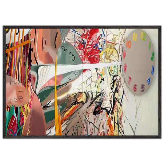 Time Stops the Face Continues - James Rosenquist 70x100 cm / 28x40 inches Framed Art Print – Black Wooden Frame