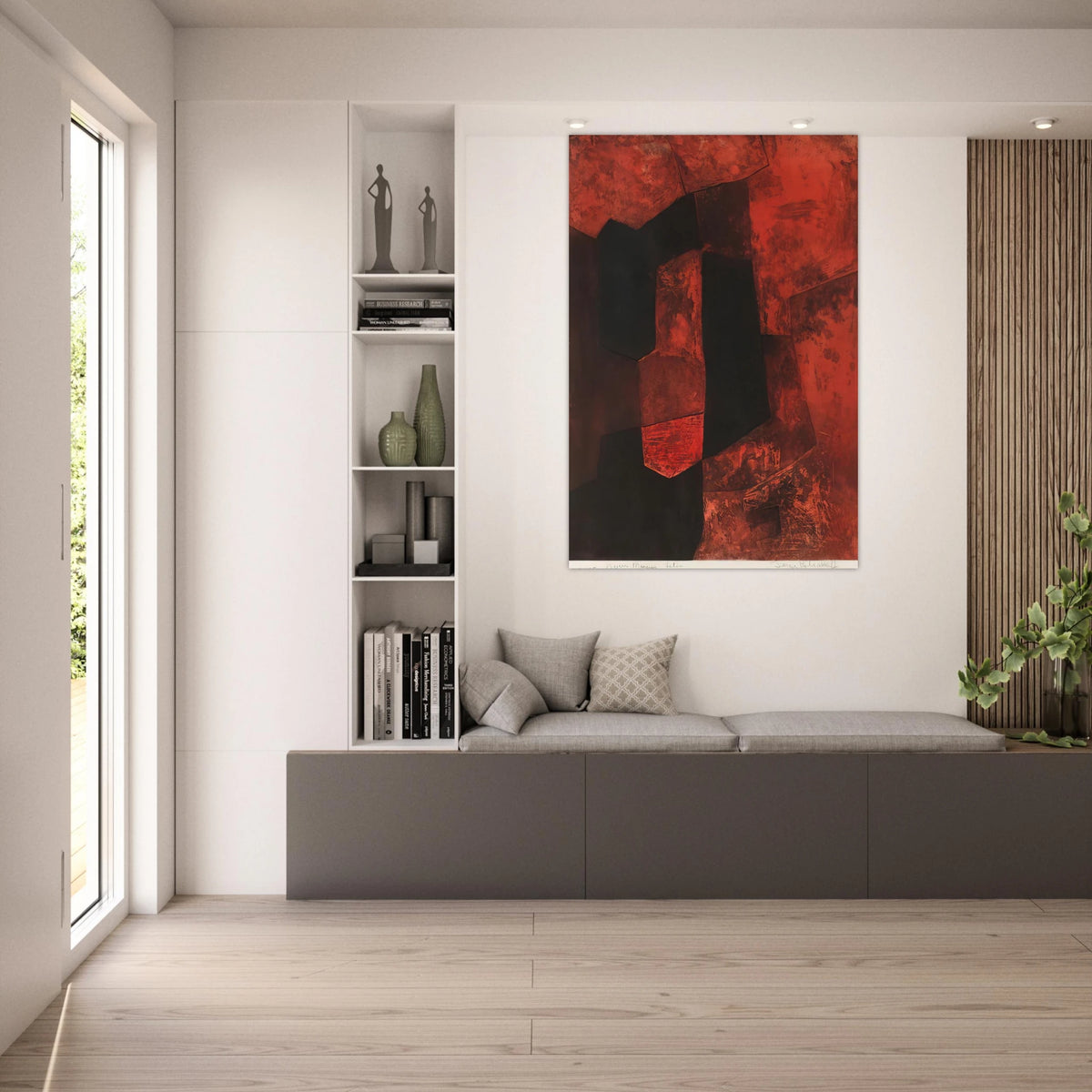Composition brune et rouge - 1964 - Serge Poliakoff Art Prints - 100x150 cm / 40x60″ inches | Serge Poliakoff Poster | Serge Poliakoff Prints