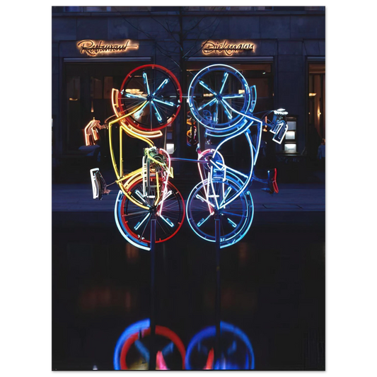 Robert Rauschenberg - RIDING BIKES 1998  75x100 cm / 30x40inches Fine Art Poster