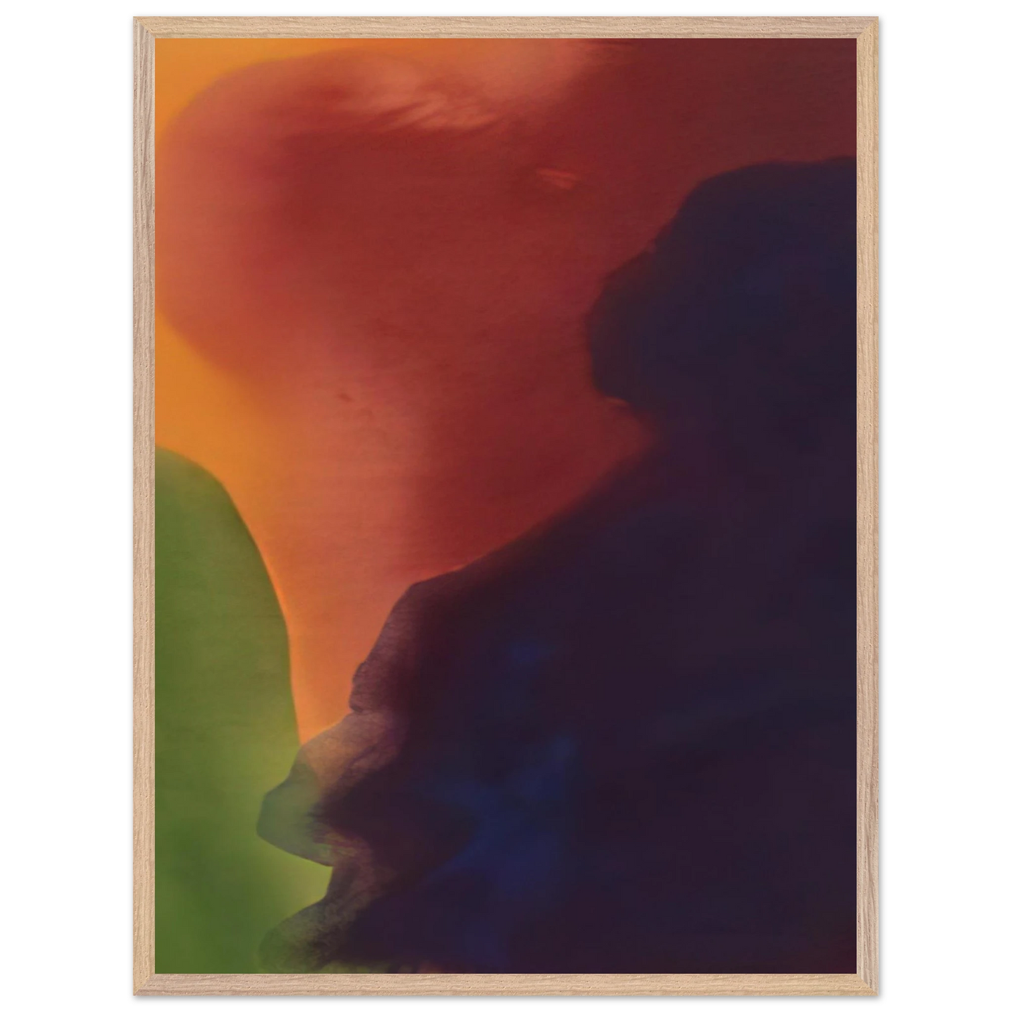 Helen Frankenthaler - Blue Atmosphere III - 1963 Wall art - 21x29.7 cm / 8x12" - Premium Wooden Framed Poster With Fine Art Paper-canvas - Black frame