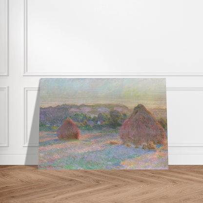 Stacks of Wheat End of Summer - claude monet Brushed Aluminum Print - 70x100 cm / 28x40 inches | claude monet Aluminum Print | claude monet Prints