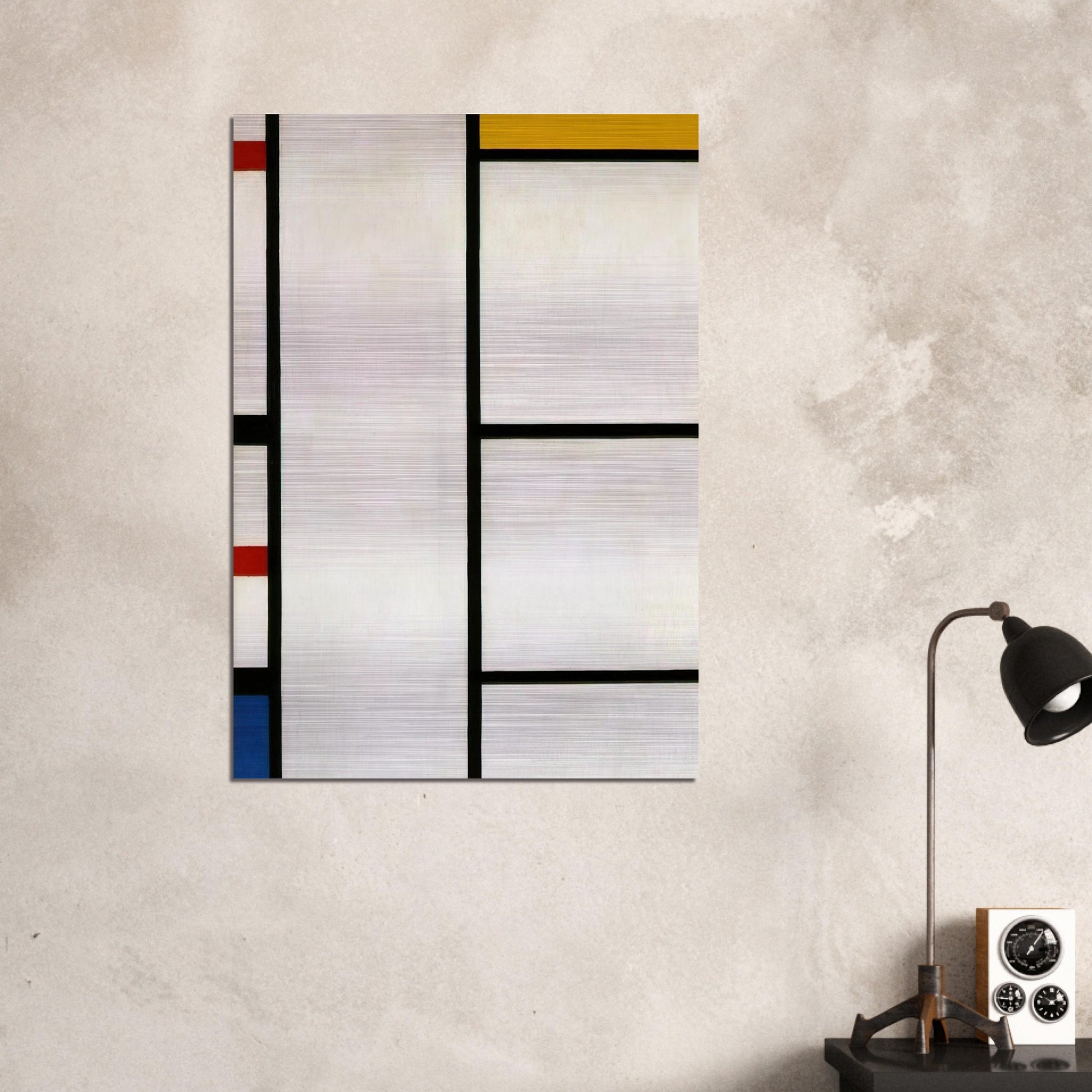 Composition No. III Blanc-Jaune - Piet Mondrian Brushed Aluminum Print - 70x100 cm / 28x40 inches | Piet Mondrian Aluminum Print | Piet Mondrian Prints