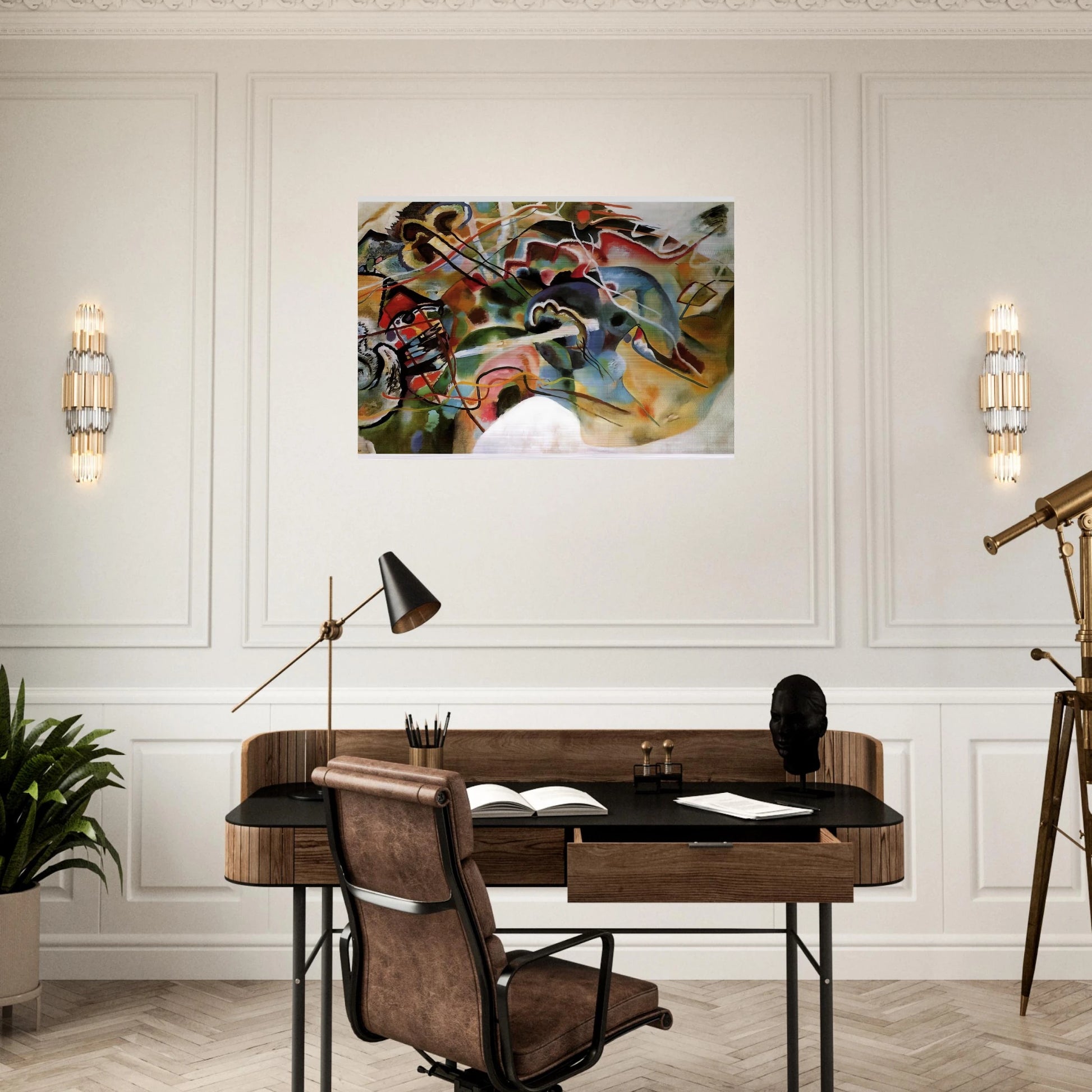 PICTURE WITH A WHITE BORDER 1913 - Wassily Kandinsky Brushed Aluminum Print - 70x100 cm / 28x40 inches | Wassily Kandinsky Aluminum Print | Wassily Kandinsky Prints