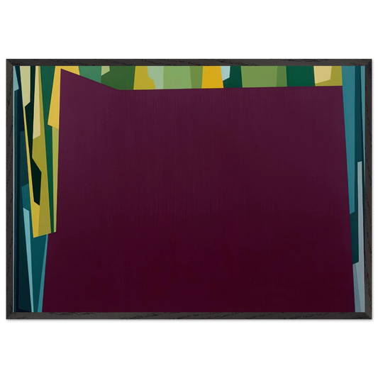 Interlocking Forms Big Magenta With Green - 1959 - Karl Benjamin 70x100 cm / 28x40 inches Framed Art Print – Black Wooden Frame