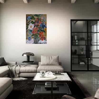 VASE WITH FLOWERS - Maurice Utrillo Brushed Aluminum Print - 70x100 cm / 28x40 inches | Maurice Utrillo Aluminum Print | Maurice Utrillo Prints