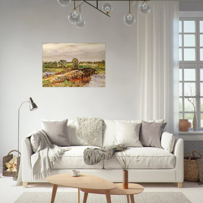 Bridge at Old Lyme 02 - Childe Hassam Brushed Aluminum Print - 70x100 cm / 28x40 inches | Childe Hassam Aluminum Print | Childe Hassam Prints
