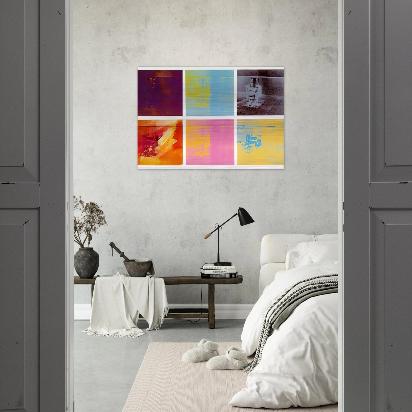 Electric Chair - Andy Warhol Brushed Aluminum Print - 70x100 cm / 28x40 inches | Andy Warhol Aluminum Print | Andy Warhol Prints