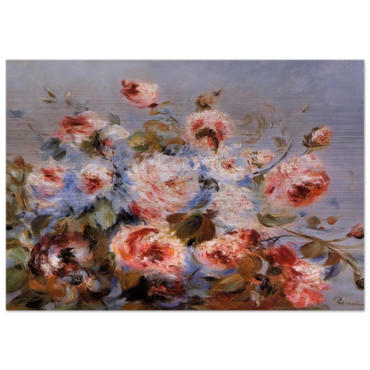 Roses from Wargemont - Pierre-Auguste Renoir Brushed Aluminum Print - 70x100 cm / 28x40 inches | Pierre-Auguste Renoir Aluminum Print | Pierre-Auguste Renoir Prints