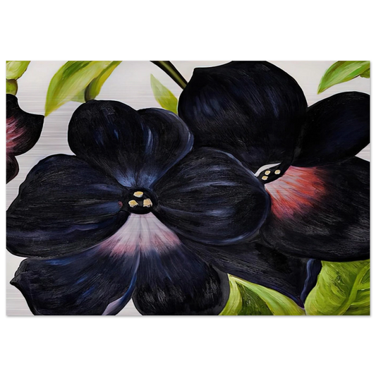 Black and Purple Petunias - Georgia O'Keeffe Brushed Aluminum Print - 70x100 cm / 28x40 inches | Georgia O'Keeffe Aluminum Print | Georgia O'Keeffe Prints