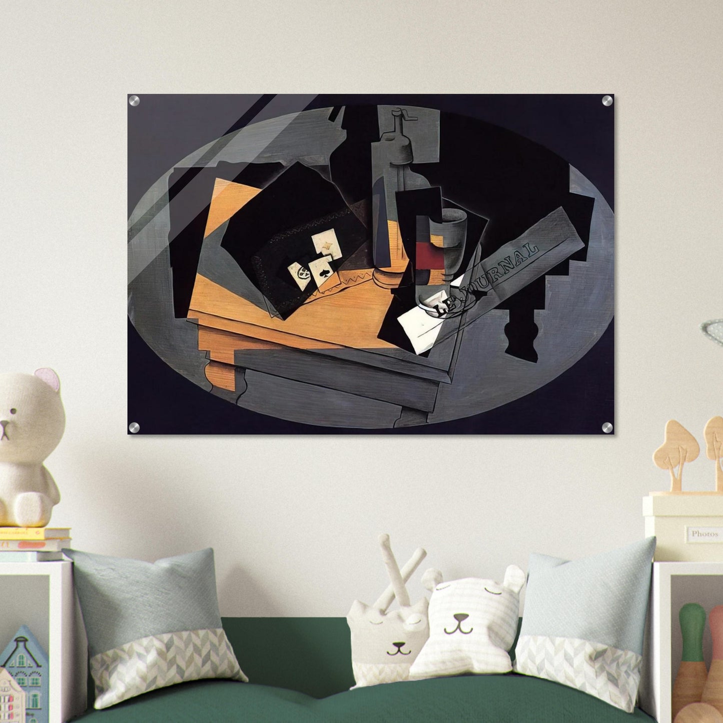PLAYING CARDS AND SIPHON 1916 - Juan Gris Acrylic Print - 70x100 cm / 28x40″ inches | Juan Gris Wall Art | Juan Gris Prints