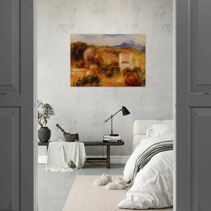 Landscape with White House - Pierre-Auguste Renoir Brushed Aluminum Print - 70x100 cm / 28x40 inches | Pierre-Auguste Renoir Aluminum Print | Pierre-Auguste Renoir Prints