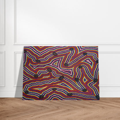Narripi Dreaming - 1992 - Clifford Possum Tjapaltjarri Brushed Aluminum Print - 70x100 cm / 28x40 inches | Clifford Possum Tjapaltjarri Aluminum Print | Clifford Possum Tjapaltjarri Prints