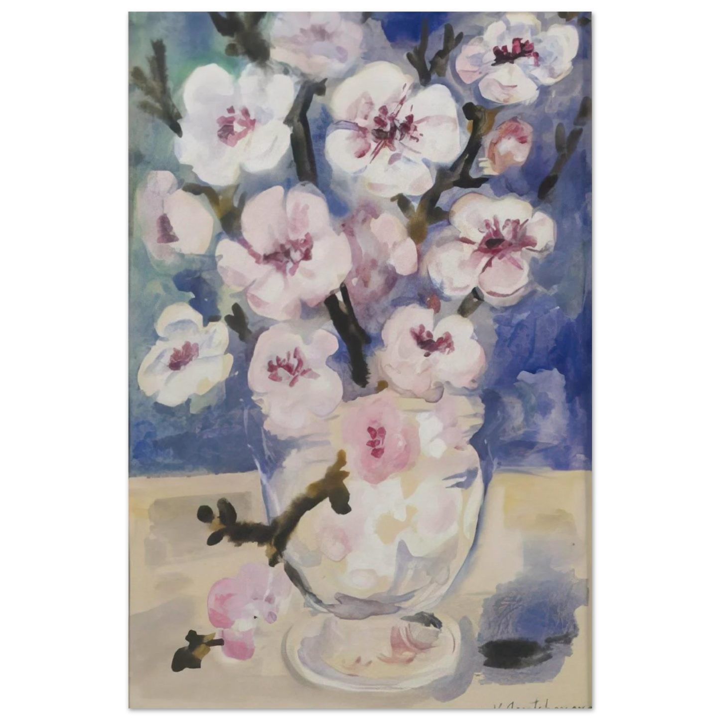 Dogwood Blossoms - Post-Impressionism - Natalia Goncharova Art Prints - 100x150 cm / 40x60″ inches | Natalia Goncharova Poster | Natalia Goncharova Prints