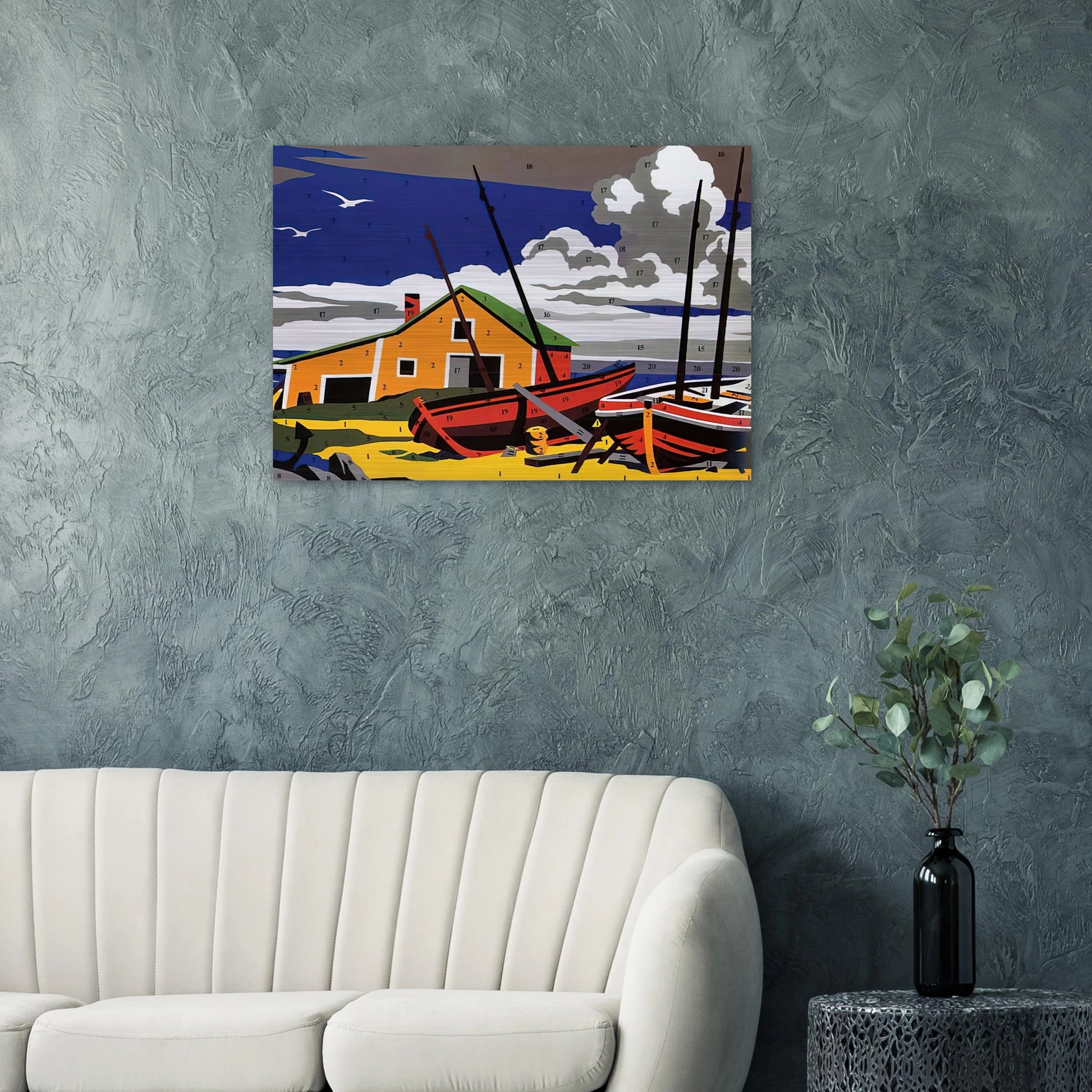 Do It Yourself  Seascape  - Andy Warhol Brushed Aluminum Print - 70x100 cm / 28x40 inches | Andy Warhol Aluminum Print | Andy Warhol Prints