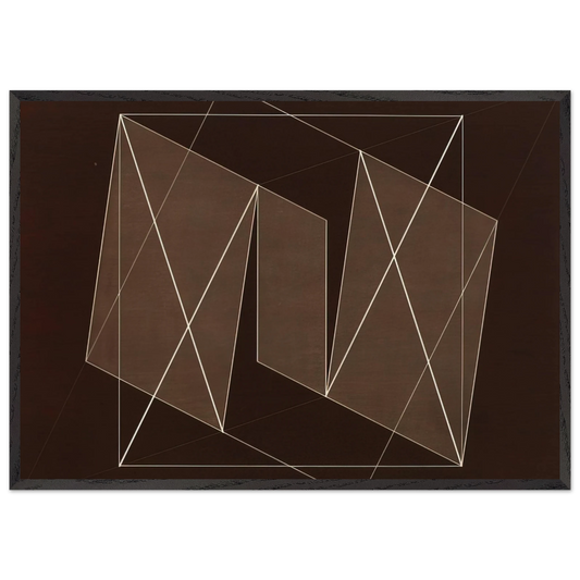 TRANSFORMATION OF A SCHEME NO 19 1950 - Josef Albers 70x100 cm / 28x40 inches Framed Art Print – Black Wooden Frame