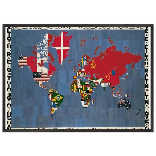 MAPPA 1978 - Alighiero Boetti 70x100 cm / 28x40 inches Framed Art Print – Black Wooden Frame
