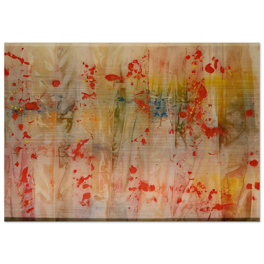 Red April - Sam Gilliam Brushed Aluminum Print - 70x100 cm / 28x40 inches | Sam Gilliam Aluminum Print | Sam Gilliam Prints