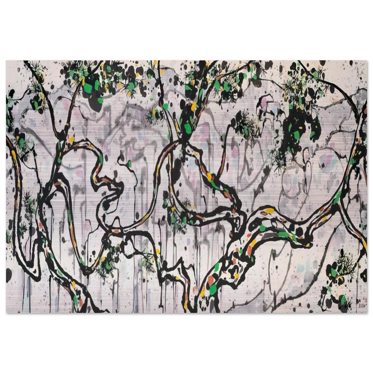 The Hua Mountains at Sunset - 1997 - Wu Guanzhong Brushed Aluminum Print - 70x100 cm / 28x40 inches | Wu Guanzhong Aluminum Print | Wu Guanzhong Prints
