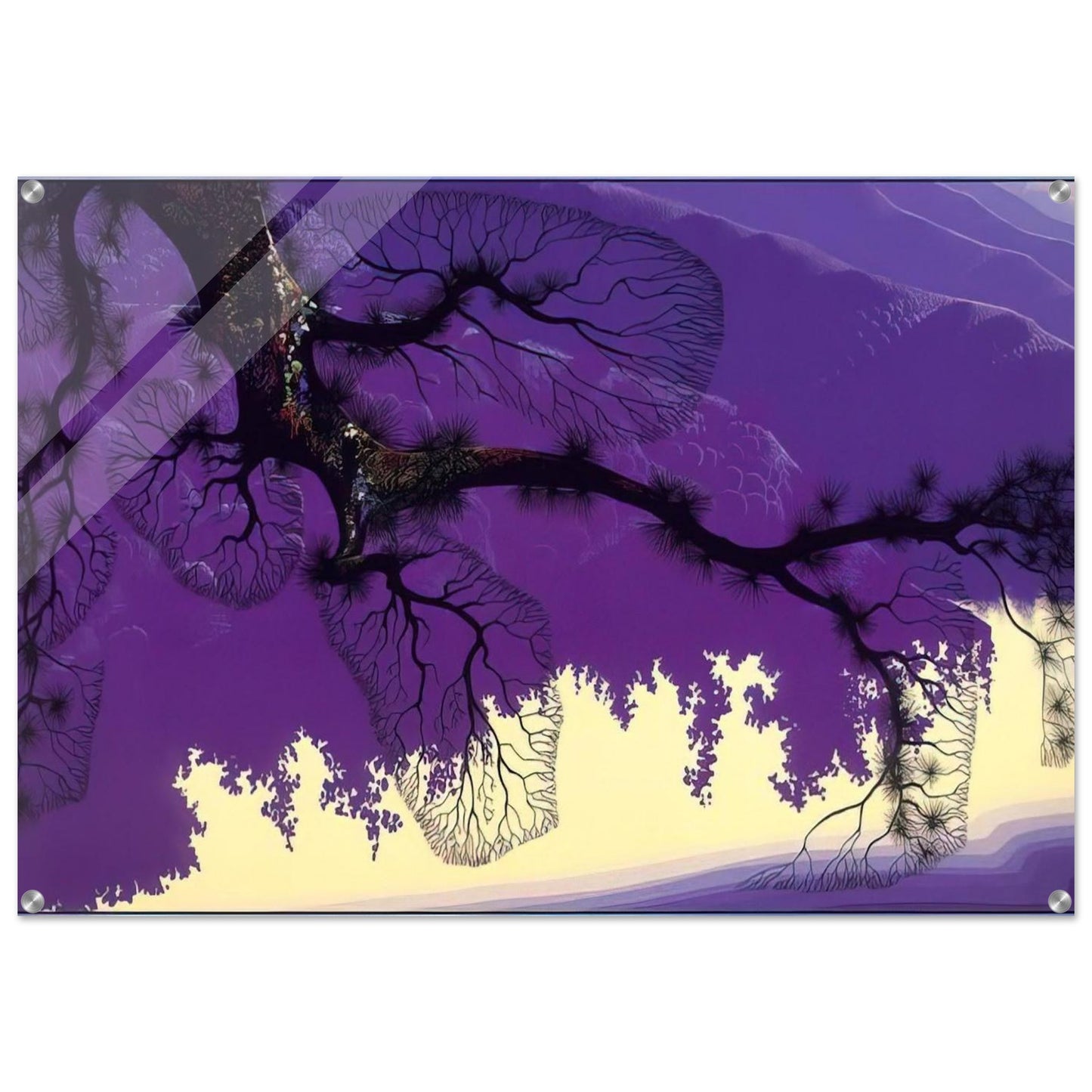 Purple Coastline - Eyvind Earle Acrylic Print - 70x100 cm / 28x40″ inches