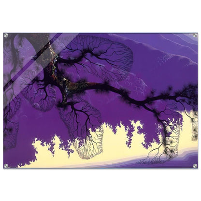 Purple Coastline - Eyvind Earle Acrylic Print - 70x100 cm / 28x40″ inches