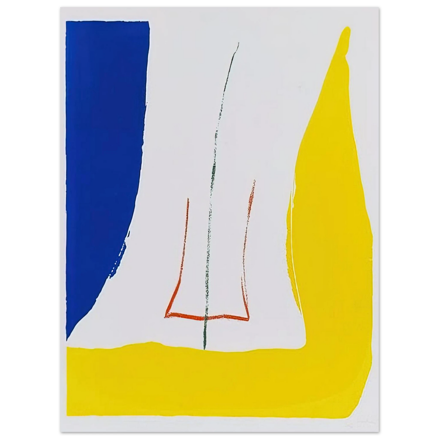 Helen Frankenthaler - Sun Corner - 1968 Wall art - 50x70 cm / 20x28 inches - Premium Wooden Framed Poster With Fine Art Paper-canvas - Black frame