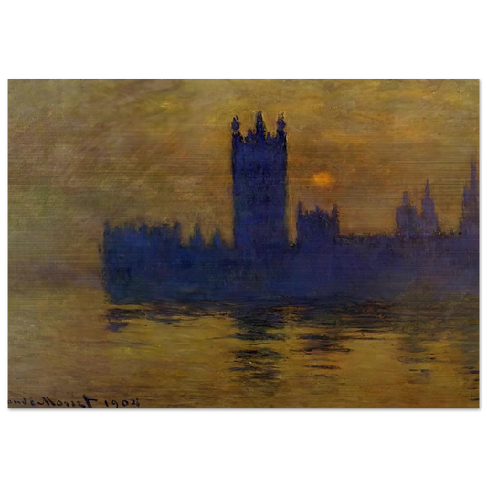 Houses of Parliament, Sunset 02 - claude monet Brushed Aluminum Print - 70x100 cm / 28x40 inches | claude monet Aluminum Print | claude monet Prints