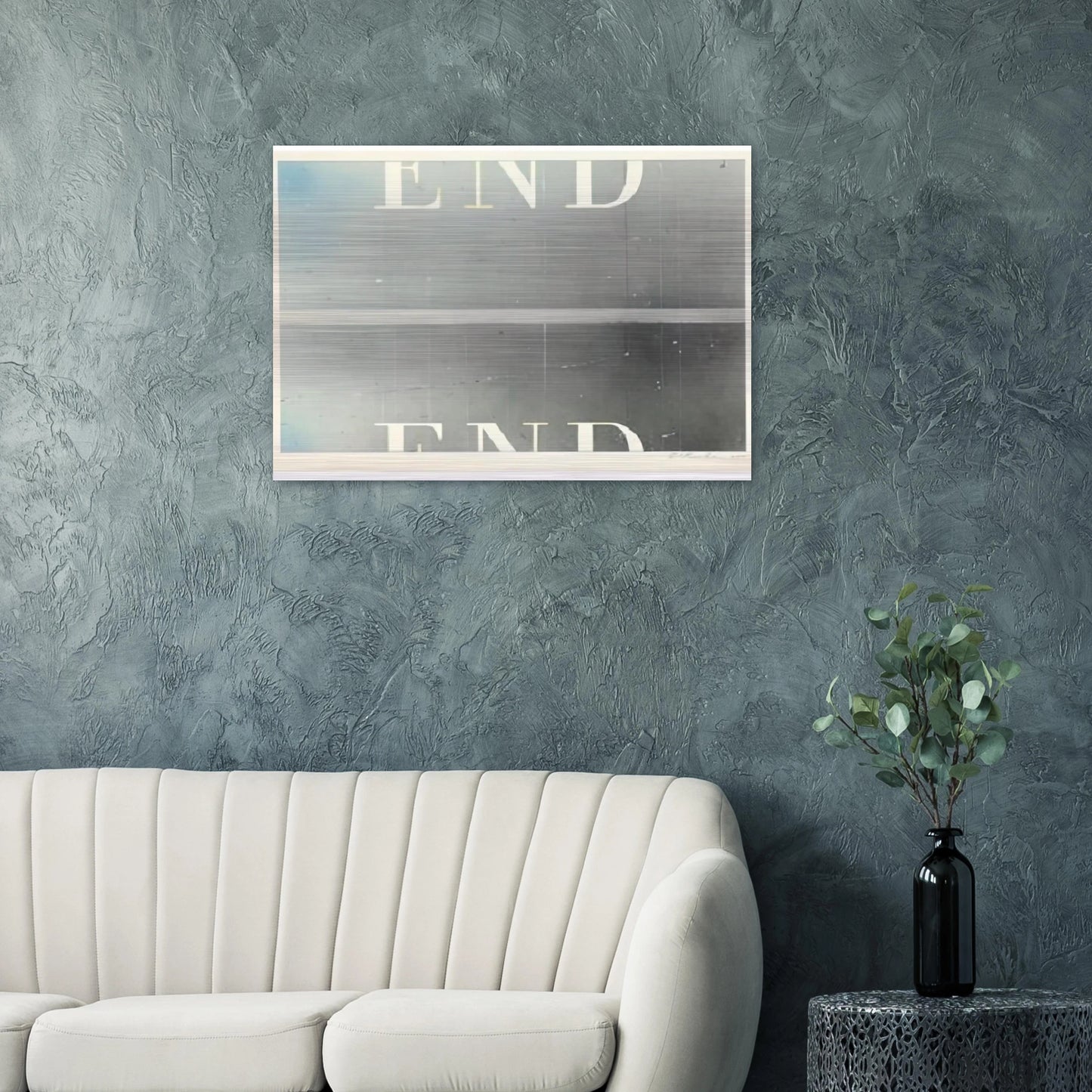 THE END 53 - Edward Ruscha Brushed Aluminum Print - 70x100 cm / 28x40 inches | Edward Ruscha Aluminum Print | Edward Ruscha Prints
