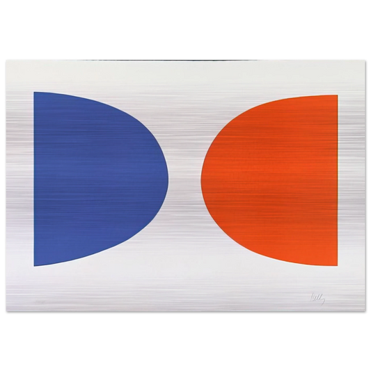 Blue and Orange from Suite of Twenty-Seven Color Lithographs - Ellsworth Kelly Brushed Aluminum Print - 70x100 cm / 28x40 inches | Ellsworth Kelly Aluminum Print | Ellsworth Kelly Prints