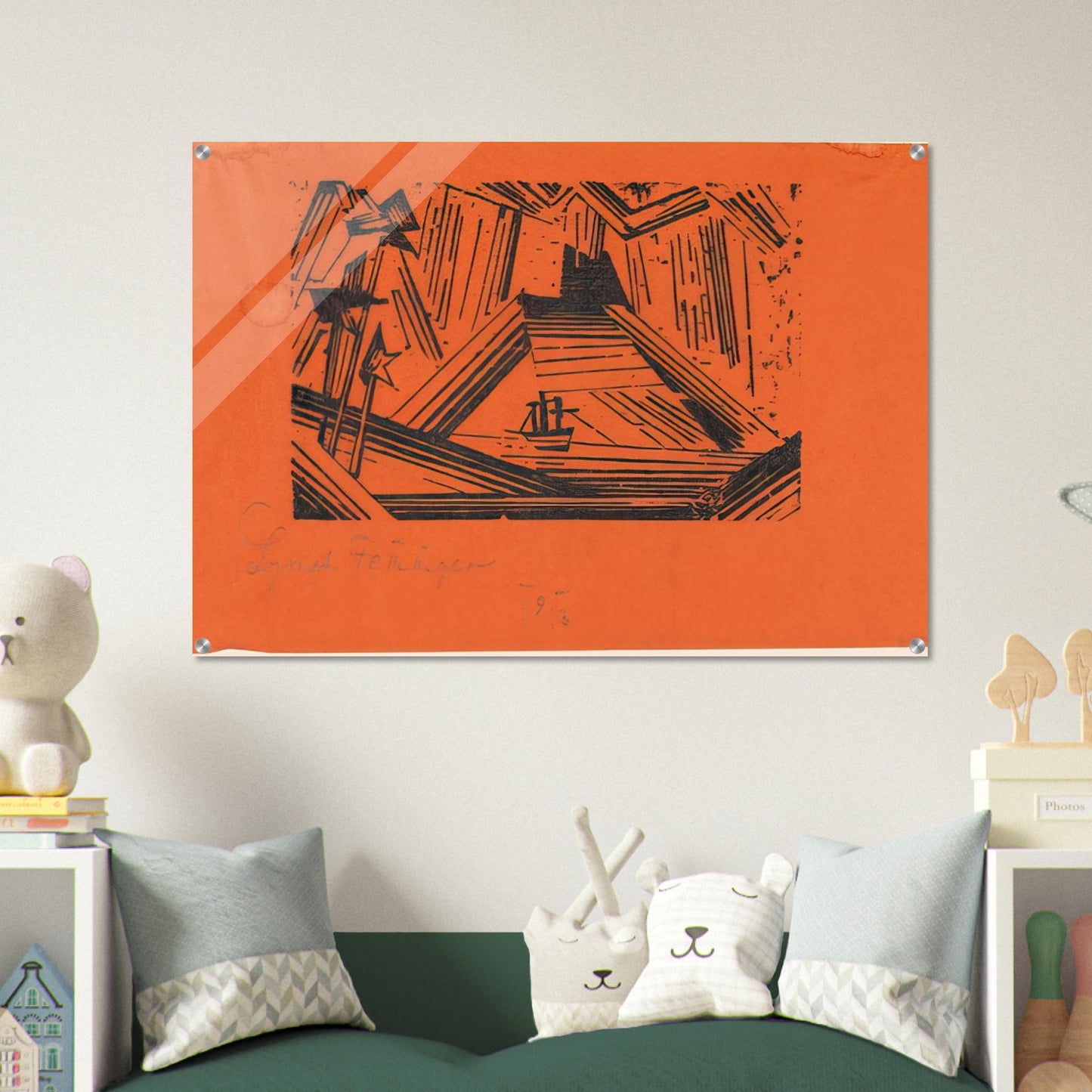 VOLCANO VULKAN 1919 - Lyonel Feininger Acrylic Print - 70x100 cm / 28x40″ inches