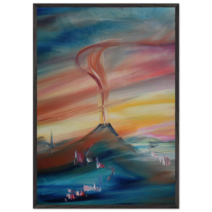 After Eruption of the Hessian Skittles - Konrad Zuse 70x100 cm / 28x40 inches Framed Art Print – Black Wooden Frame